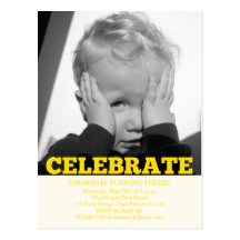 Boy Birthday Party Photo Invitations Postcards