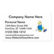 Boy blue shirt with yellow chicks business card