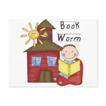 Boy Book Worm Tshirts and Gifts Postcards