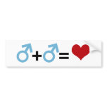 BOY + BOY = LOVE BUMPER STICKERS