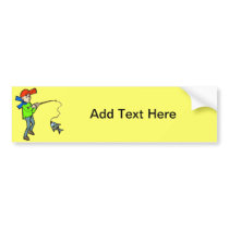 Boy Catching A Fish Bumper Sticker