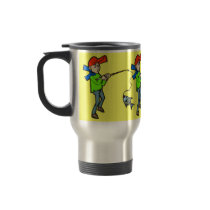 Boy Catching A Fish Coffee Mugs