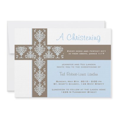 Boy Christening  Invitation by OrangeOstrichDesigns