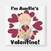 Boy Cupid Auntie's Valentine Tshirts and Gifts Refrigerator Magnets