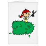 Boy Doing Yardwork Card