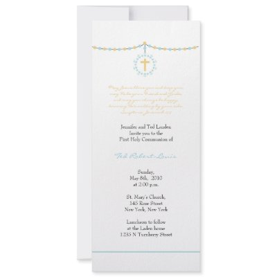 Boy First Communion Invites by OrangeOstrichDesigns