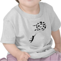 Boy Floating Fish Balloons Tees