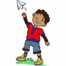 Boy Flying Paper Airplane Photo Cutouts