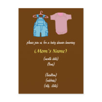 Boy & Girl Clothes-Gender Neutral Baby Shower Postcards