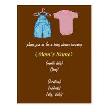 Boy & Girl Clothes-Gender Neutral Baby Shower Postcards