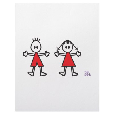 Boy & Girl in Red Letterhead by planetconnie