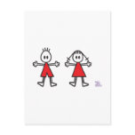 Boy & Girl in Red Postcards