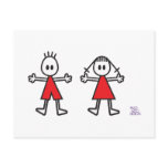 Boy & Girl in Red Postcard