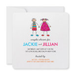 Boy + Girl = Love Couples Shower Custom Invitation