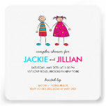 Boy + Girl = Love Couples Shower Custom Invitation