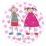 Boy + Girl = Love Cute Valentine Gift Sticker