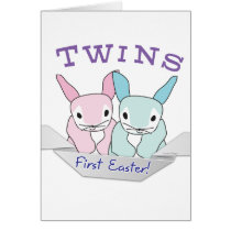 Boy Girl Twins 1st Easter cards