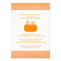 Boy & Girl Twins Baby Shower Invitations