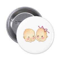 Boy Girl Twins Graphic Button