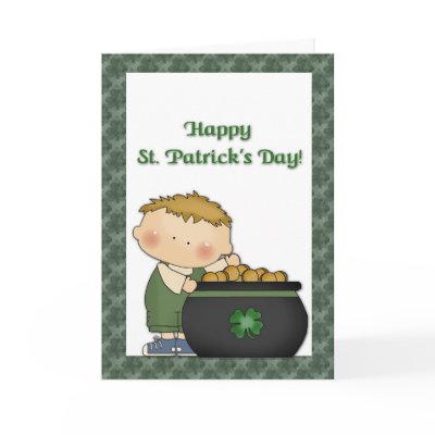Boy Gold St. Patricks Day Greeting Cards by StarStock