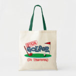 Boy Golfer In Training Tote Bags