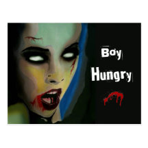 'Boy Hungry' (Zombie) Postcard