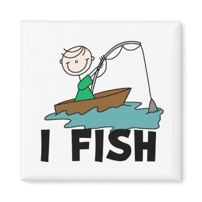 Boy I Fish Magnet by stick_figures