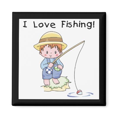 Boy I Love Fishing Tshirts and Gifts Refrigerator Magnet by toddlersplace
