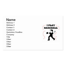 Boy  I Play Baseball Tshirts and Gifts Business Card Template