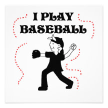 Boy  I Play Baseball Tshirts and Gifts Custom Invitation