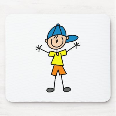 Boy In Baseball Cap Mousepad by stick_figures