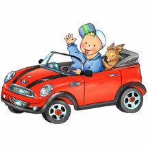 Boy in Red Toy Car - Acrylic Sculpture Ornament Photo Cutouts