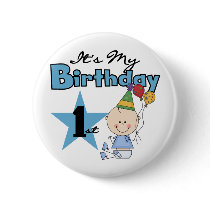 Boy It's My Birthday Tshirts and Gifts Pins