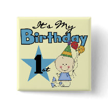 Boy It's My Birthday Tshirts and Gifts Pins