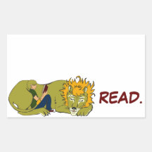 Boy & Lion Sticker Bookplate