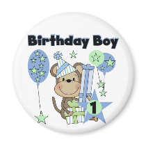 Boy nkey With Gifts 1st Birthday Magnet