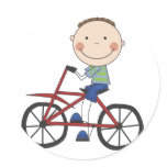 Boy on Bicycle Tshirts and Gifts Stickers