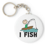 Boy on Boat I Fish Keychain