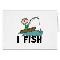 Boy on Boat I Fish Tshirts and Gifts Greeting Card
