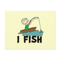 Boy on Boat I Fish Tshirts and Gifts Postcard