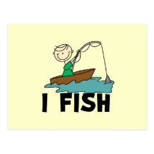 Boy on Boat I Fish Tshirts and Gifts Postcard