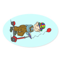 Boy on Scooter with Balloon 2