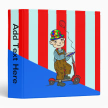 Boy on Scooter with Balloon 2 Vinyl Binder