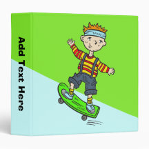 Boy On Skateboard Vinyl Binder