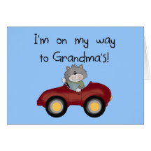 Boy On Way to Grandmas Tshirts and Gifts Greeting Card