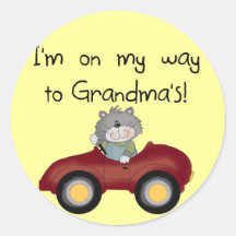 Boy On Way to Grandmas Tshirts and Gifts Sticker