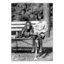 Boy & Orangutan Vintage National Zoo Washington Card