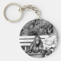 Boy & Orangutan Vintage National Zoo Washington Key Chains