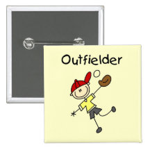 Boy Outfielder Tshirts and Gifts Pinback Button