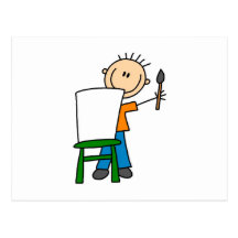 Boy Painting Post Card